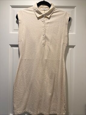 Rag and Bone Sleeveless Polo Tank Dress in Cream